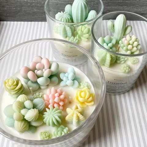 Cactus Succulent Silicone Mold DIY Aromatherapy Candle Soap Resin Micro Landscape Home Decor Craft Baking Mold