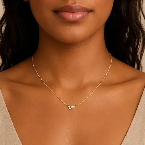 Collar de Perlas de Agua Dulce Retro Francés para Mujer Cobre Chapado en Oro Elegante Cadena de Clavícula con Strass para Fiesta Boda Joyería
