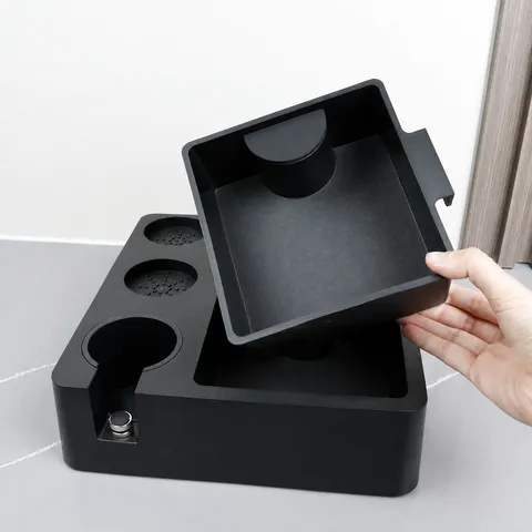 Multifunctional Coffee Tamper Station ABS Plastic Espresso Powder Distributor Holder Coffee Bar Accessories Organizer Tool