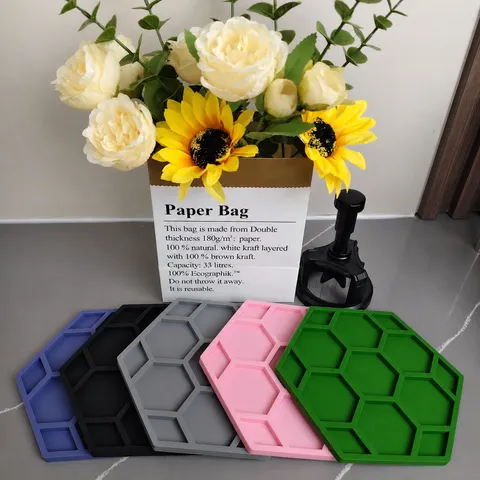 Silicone Coaster Hexagon Honeycomb Heat Insulation Pad Non-Slip Mat Tableware Mat For Kitchen Dining Home Table Decor