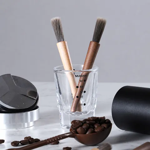 Coffee Grinder Cleaning Brush Household PBT Soft Bristle Wood Handle Coffee Machine Grinder Barista Dust Cleaning Tool