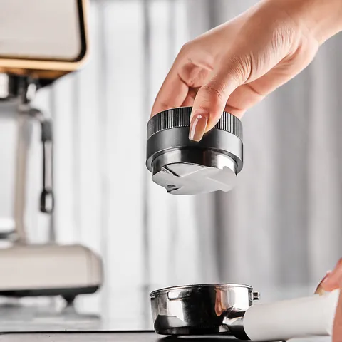 Gravity Coffee Distributor Tamper Adjustable Height Stainless Steel Powder Leveler Professional Barista Tool