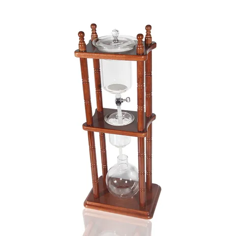Classic Cold Drip Coffee Maker Glass And Wood Cold Brew Coffee Maker For Home Office Cafe Italian Style Coffeeware