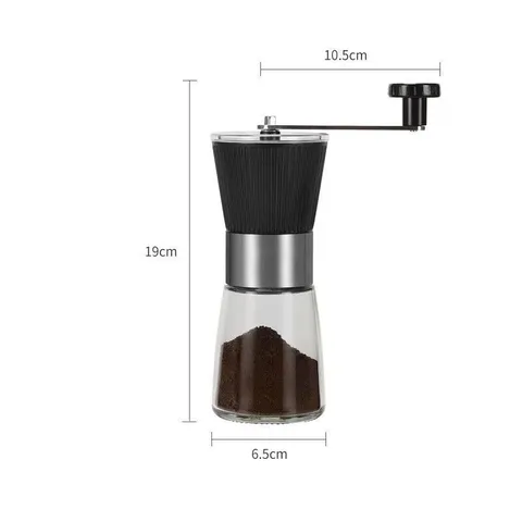 Manual Coffee Grinder Hand Cranked Glass Coffee Bean Grinder Washable Ceramic Core Portable Kitchen Coffee Maker