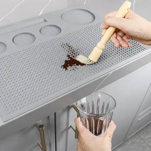Multifunctional PVC Bar Mat Anti Slip Draining Mat Coffee Tool Storage Coaster Counter Mat