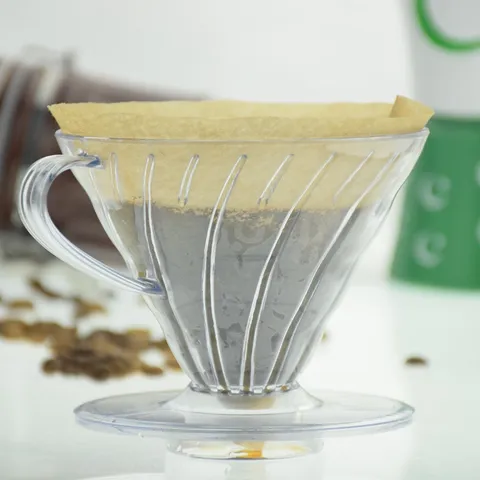 Plastic Hand Brew Coffee Dripper V60 Style Cone Coffee Filter Cup Pour Over Maker Transparent Kitchen Coffee Accessories