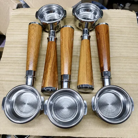 Stainless Steel Bottomless Coffee Portafilter For Breville Espresso Machine Wooden Handle Barista Tool Accessory