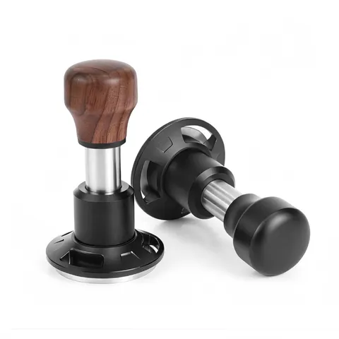 Stainless Steel Coffee Tamper Spring Loaded Espresso Tamper Calibrated Coffee Distributor Threaded Base
