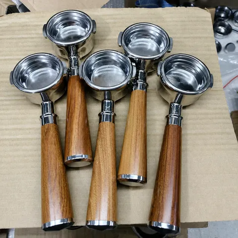Stainless Steel Bottomless Coffee Portafilter For Breville Espresso Machine Wooden Handle Barista Tool Accessory