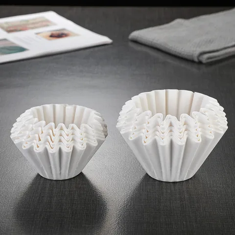 Cake Bowl Shaped Coffee Filter Paper Disposable Waved Coffee Filters For Pour Over Dripper Coffee Maker Kitchen Accessories