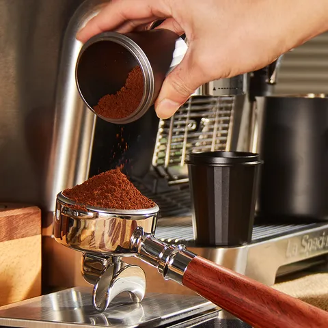 Aluminum Alloy Coffee Dosing Cup Espresso Powder Feeder Ring Grinder Powder Receiver Coffee Machine Handle Accessories