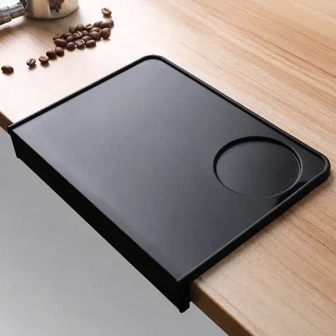 Silicone Coffee Tamper Mat Non-Slip Corner Espresso Tamping Mat Barista Coffee Making Tool Kitchen Accessories Black