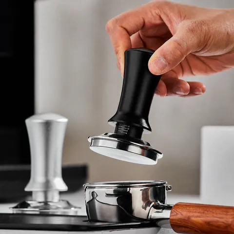 Stainless Steel Coffee Tamper With Scale Adjustable Constant Pressure Espresso Tamper Flat Base Coffee Tool