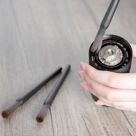 Coffee Grinder Cleaning Brush Plastic Handle Soft Bristle Barista Coffee Machine Dust Sweeping Tool For Home And Cafe