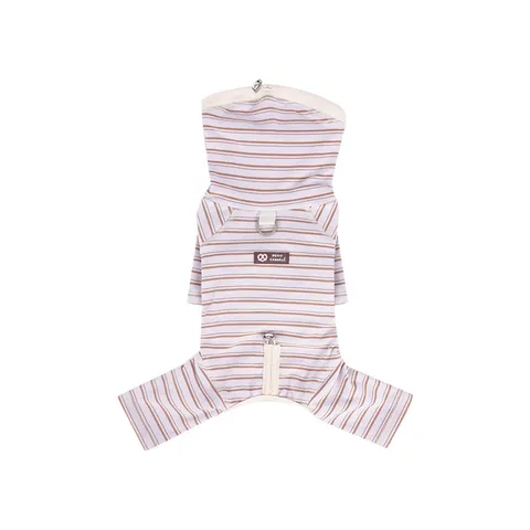 Autumn Winter Warm Pet Four-Legged Jumpsuit Soft Velvet Turtleneck Striped Dog Clothes Thermal Pet Apparel