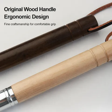 Wooden Coffee Grinder Cleaning Brush Boar Bristle Barista Tool with Leather Lanyard for Espresso Bar