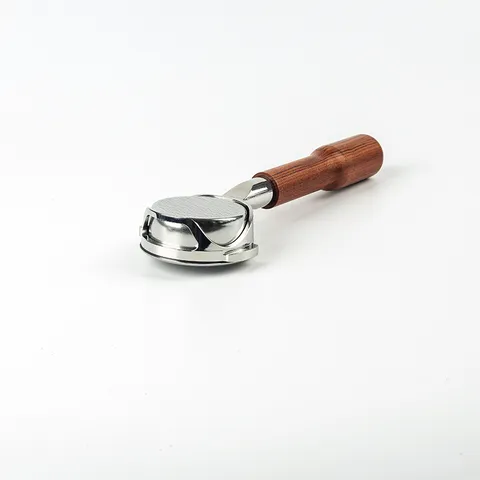 Stainless Steel Bottomless Coffee Portafilter Espresso Machine Handle with Wooden and ABS Replacement Accessory