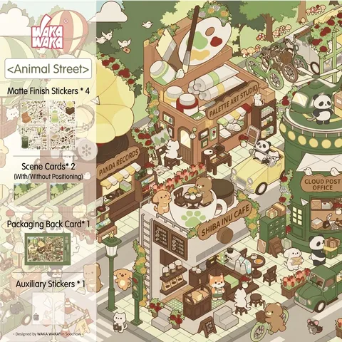 Chinesische Pixelkunst Miniaturszene DIY 造景 PET Dekorative Aufkleber Set Für Scrapbooking Tagebuch Stressabbau