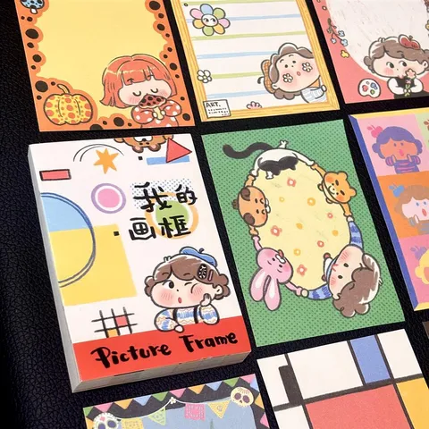 Origineel Ontwerp Leuke Cartoon Frame Notizblock Sticky Notes Scrapbook Journal Decoratief Papier Schrijfwaren