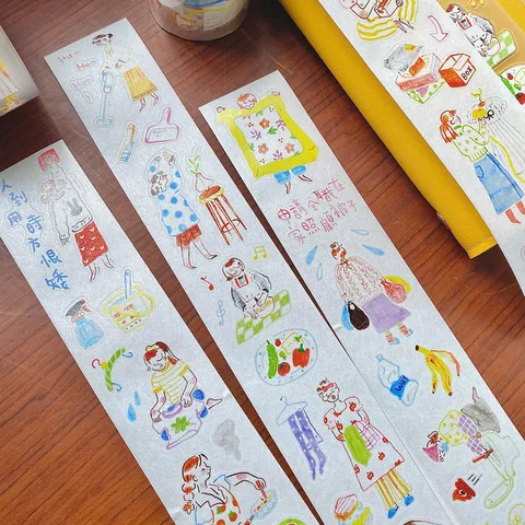 Creatieve Washitape Decoratieve Plakband Gestanste Scrapbooktape Leuke Dagelijkse Dialoogvenster Dagboek DIY Knutselbriefpapier