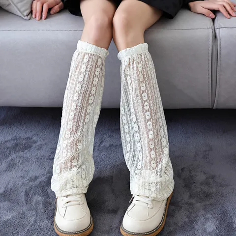 Women Summer Lace Sun Protection Leg Warmers Breathable Floral Ankle Sleeves UV Protection Fashion Accessory