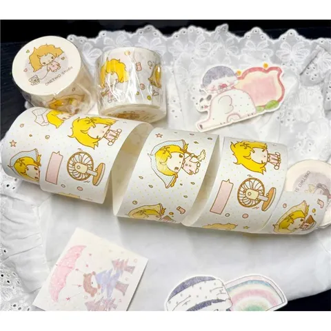Leuke Cartoon Meisje Dagelijks Leven Washi Tape Set Plakboek Decoratieve Plakband DIY Briefpapier
