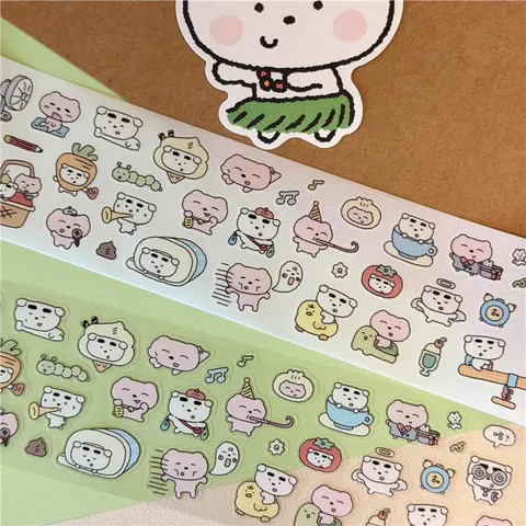 Leuke Puppy Beer Washi Tape PET Sticker Rol Decoratieve Plakband Voor Dagboek Scrapbook Planner Ambacht