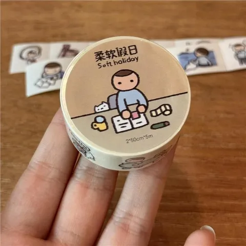 Soft Holiday Washi Tape Sticker Rollen Schattig Voedsel Dier Decoratieve Plakband Voor Journaling Scrapbooking DIY Ambacht