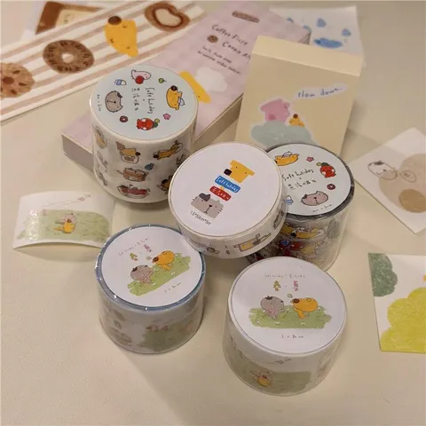 Soft Holiday Washi Tape Sticker Rollen Schattig Voedsel Dier Decoratieve Plakband Voor Journaling Scrapbooking DIY Ambacht