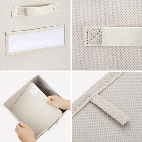 Foldable Fabric Storage Box Non Woven Cloth Organizer Cube Bins For Clothes Toys Wardrobe Living Room Home