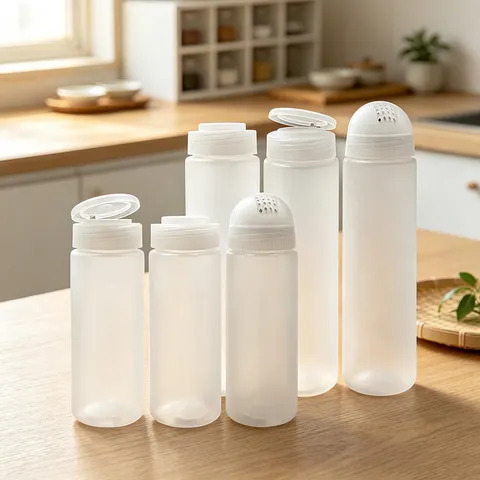 Bottiglia Spargispezie in Plastica 400ML 600ML Dosatore per Spezie Cucina BBQ Sale Pepe Tappo a Scatto Girevole Barattolo