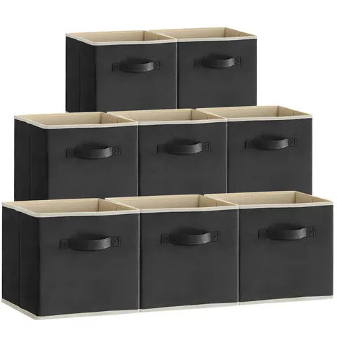 Foldable Fabric Storage Box Large Square Storage Bin With Sturdy Handle Closet Organizer For Clothes Books Sundries