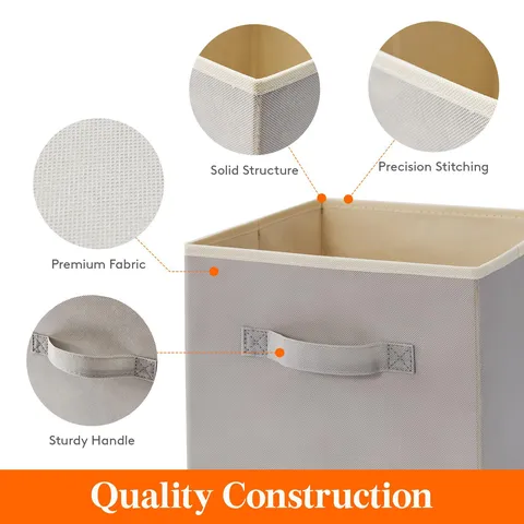 Foldable Fabric Storage Box With Handle Large Collapsible Storage Bin Organizer For Closet Bedroom Living Room Home
