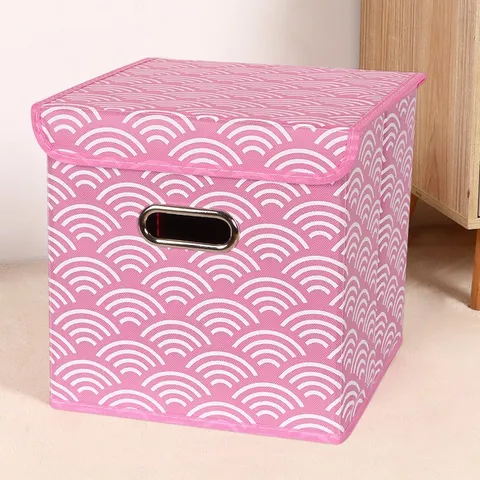 Scatola di Immagazzinamento in Tessuto Pieghevole Con Coperchio Grande Organizer