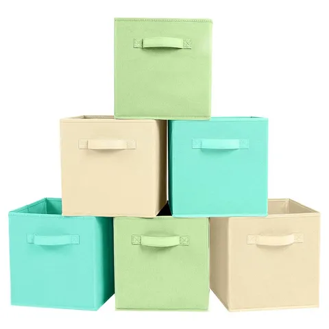 Scatola Portaoggetti in Tessuto Pieghevole con Maniglia Grande Contenitore Non Tessuto Organizer per Armadio