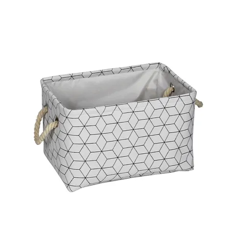 Panier de Rangement en Tissu Coton Géométrique Panier à Linge Pliable Pour Armoire Organisateur de Jouets