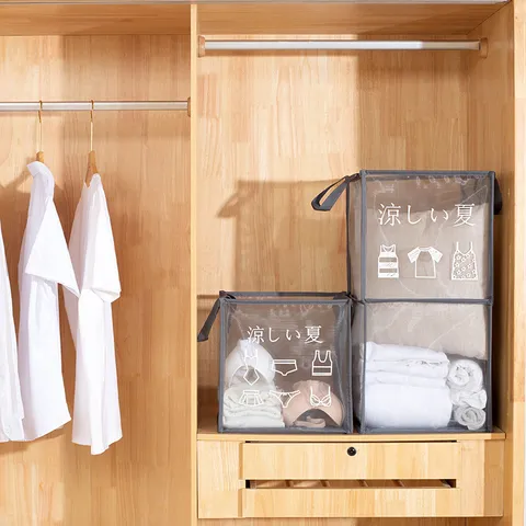 Cesta de Ropa Sucia Plegable de Malla Estilo Japonés Cesta de Almacenamiento de Ropa Transpirable Organizador de Dormitorio de Capa Simple Doble