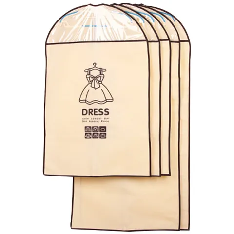 Housse Anti-Poussière pour Vêtements en Tissu Non Tissé Pliable Sac de Rangement pour Costume Manteau Fenêtre Transparente Organisateur de Placard