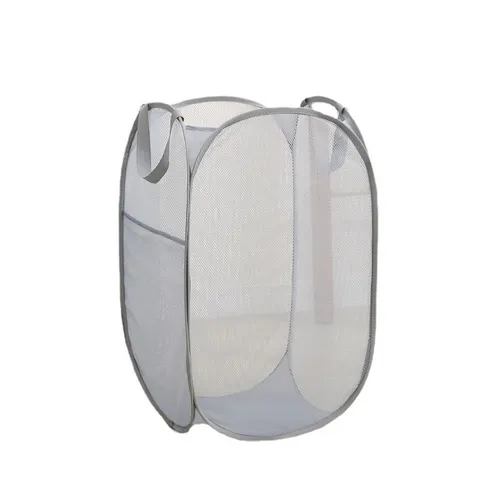 Cesta de Ropa Plegable Cesta de Almacenamiento de Malla Organizador de Ropa Grande Papelera de Lavandería Portátil con Asas para Dormitorio