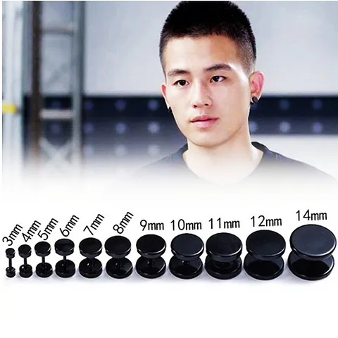 Boucles d'Oreilles Clous Minimalistes en Acier Inoxydable pour Hommes Femmes Géométriques Rondes Piercing Bijoux Personnalité