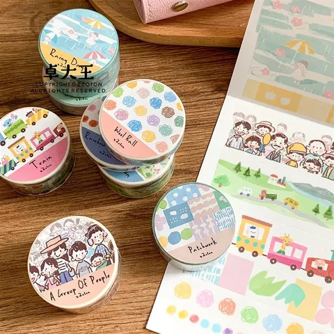 Decoratieve Washi Tape Esthetische Gecodeerde Plakband Voor Dagboek Scrapbooking Ambacht Planner DIY Kantoorartikelen