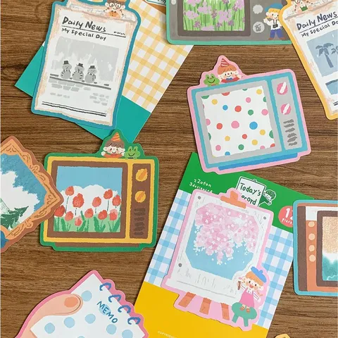Cute Oil Pastel Shaped Sticky Notes Creative Decorative Memo Pads Hand Ledger Stationery Paper For Office School