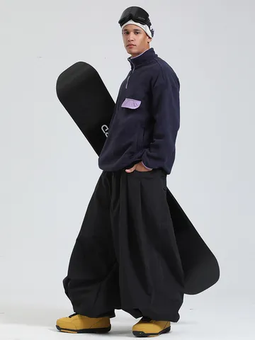 Unisex Loose Wide-Leg Ski Pants Waterproof Windproof Professional High Waist Snowboard Trousers For Men Women Outdoor Winter Sports