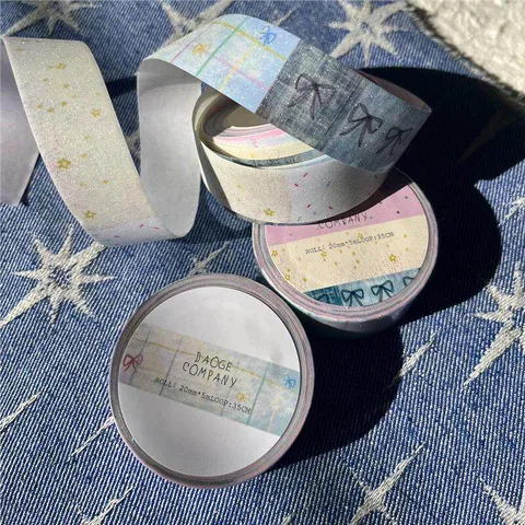 Koreaanse Retro Washi Tape Schattig Cartoon Dier Snoep Ontwerp Met Schutblad Decoratieve Dagboek Scrapbooking Schrijfwaren Tape