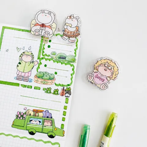 Amaryllis Vier Seizoenen Dagboek Binder Clips Dik Epoxy Schattige Dieren Ins Stijl Kantoorartikelen Papierklem