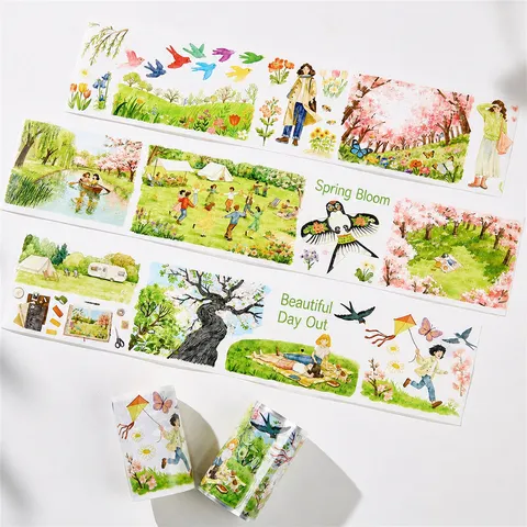 Washi Tape Schattig Lentelandschap Decoratieve Plakband Voor Journaling Scrapbooking DIY Ambacht Planner Schrijfwaren