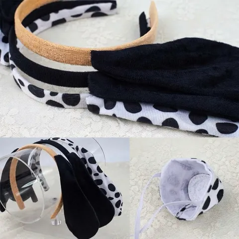Kids Halloween Animal Costume Props Set Spotted Dog Ears Headband Mesh Tutu Skirt Tail Bowtie Nose Role Play Accessories