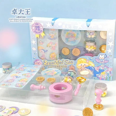 Kit Timbro con Ceralacca Tema Cartone Animato Testa di Sigillo in Metallo Con Perle di Cera Strumento Fai da Te
