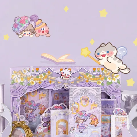 Kawaii Σημειωματάριο Σχεδιαστή Πλέγματος Καρτούν Σετ Δώρου Χαριτωμένο Ημερολόγιο Σετ Γραφικής Ύλης για Γυναίκες και Κορίτσια
