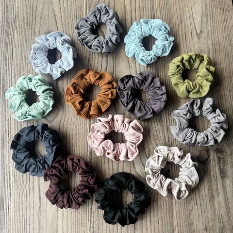 Minimalist Suede Scrunchies Solid Color Pleated Hair Ropes High Elasticity Hair Accessories For Women Daily Styling